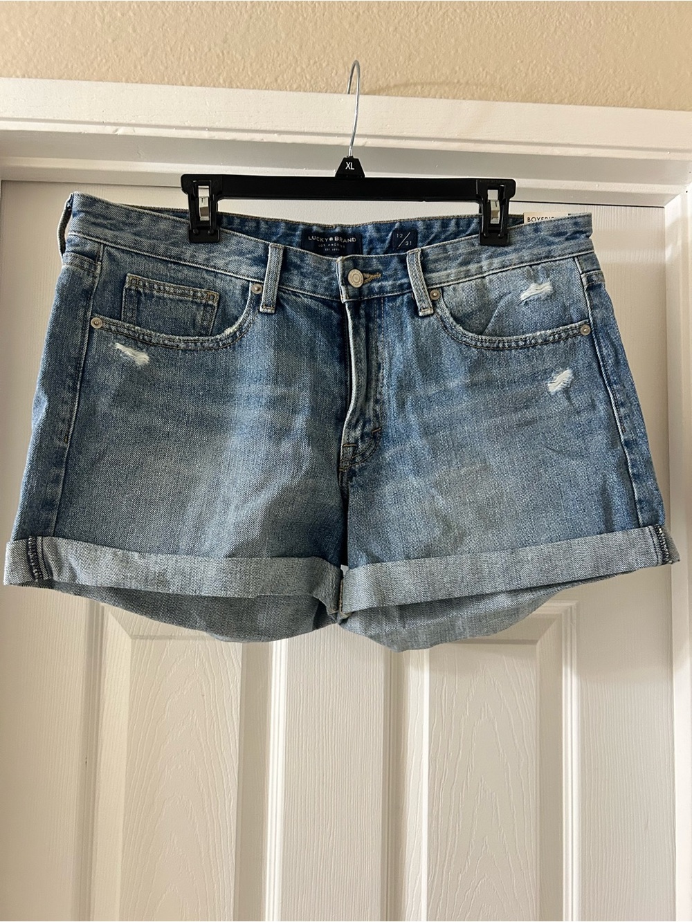 Lucky Brand Light Blue Rolled Cuff Denim Shorts